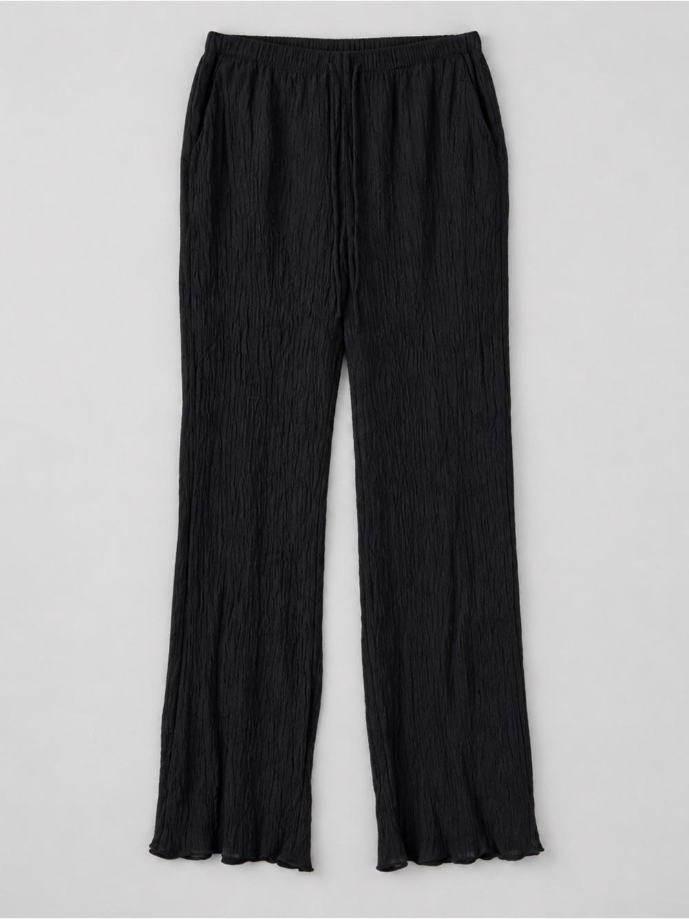 Abercrombie & Fitch Womens Crinkle Wide Leg Pants Small Long Coastal Euro Summer